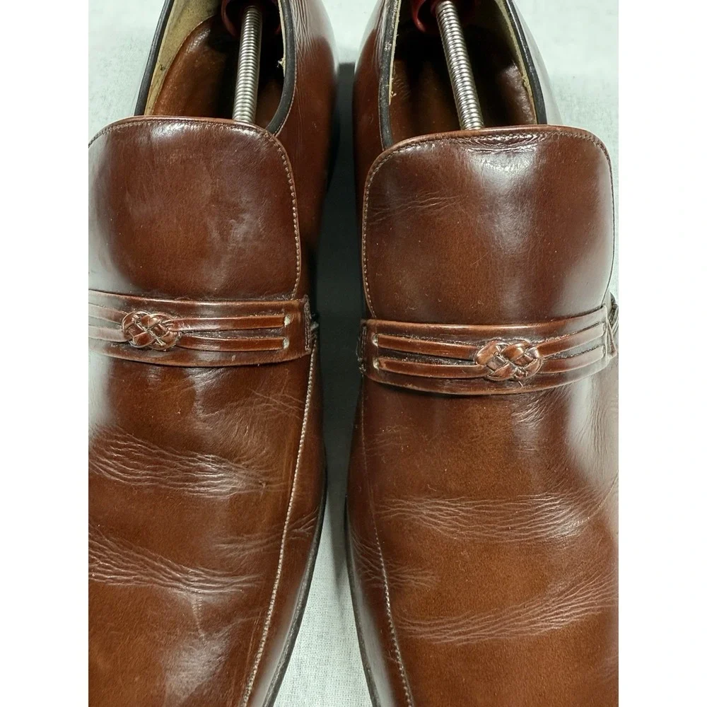 Barker England Penny Loafers Sz‎ 9/8UK Burgundy Leather Vintage Dress Shoes